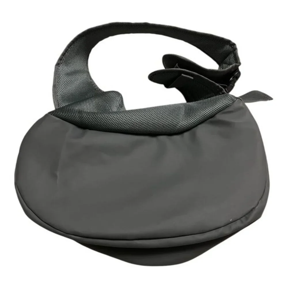 Gray Mesh Pet Sling Carrier Bag for Small Dogs or Cats – Hands-Free Crossbody De